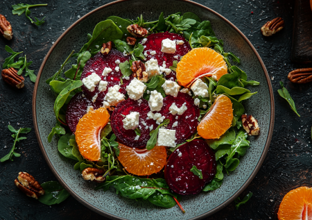 На прошлый Новый год семья забыла про «шубу»: сытный свекольный салат с сыром и мандарином