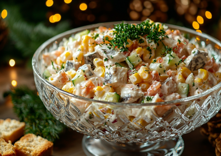 Салат со шпротами, который не стыдно подать на Новый год: не нужно ничего варить и ждать