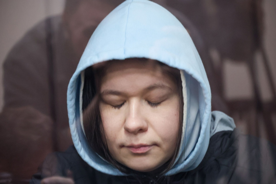 Обвиняемая Елена Цуцкова на заседании об избрании меры пресечения в зале Балашихинского городского суда Московской области