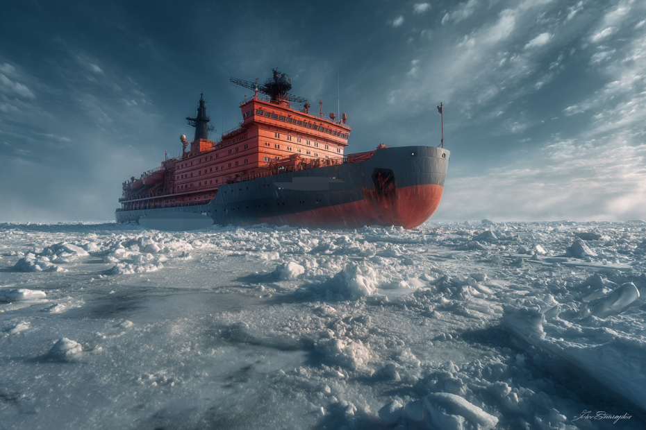 Атомный ледокол «Сталинград» в представлении ИИ