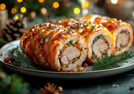 Сочный куриный рулет для застолий: затмит колбасную нарезку на новогоднем столе