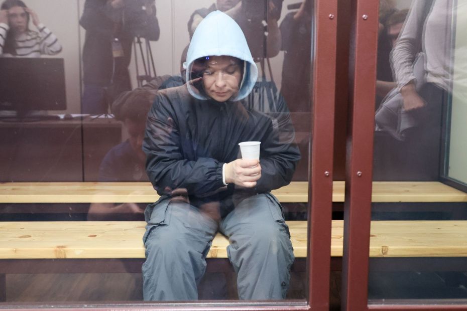 Обвиняемая Елена Цуцкова на заседании об избрании меры пресечения в зале Балашихинского городского суда Московской области