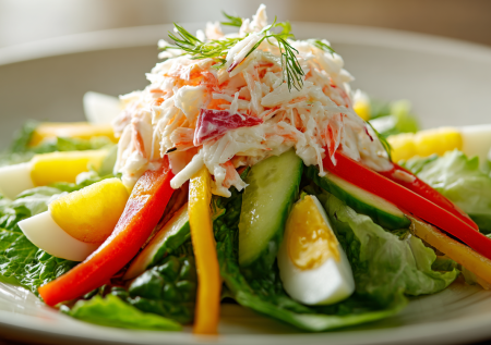 Готовлю «Фейерверк» вместо оливье на Новый год — эффектный салат с крабовыми палочками: всего 15 минут на готовку