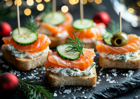 Канапе «Новогодняя ночь»: элегантная закуска за 15 минут! Вкуснятина к вину и шампанскому