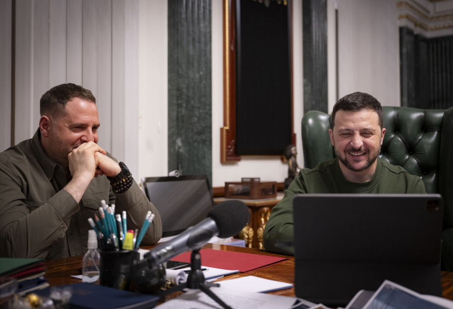 Глава офиса президента Украины Андрей Ермак и президент Украины Владимир Зеленский