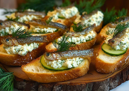 Брускетты со шпротами на Новый год по-новому: превращаем простые продукты во взрыв вкуса за 5 минут