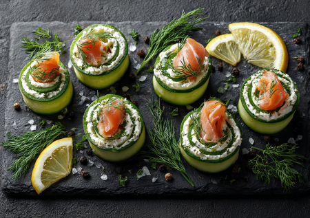 Роллы без риса: огуречные рулетики с творожным сыром — легче не бывает