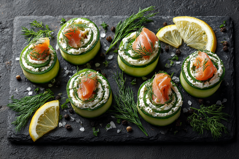 Роллы без риса: огуречные рулетики с творожным сыром — легче не бывает