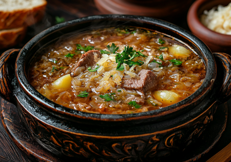 Щи из квашеной капусты томленые — раньше такие поражали даже царский двор: традиционный русский рецепт для особых случаев