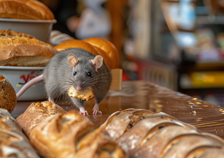 Россиянка сняла на видео бегающих по прилавку с выпечкой крыс