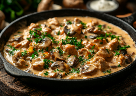 Мясо, грибы и сметана: это славянское рагу затмит любой гуляш — готовлю в чугунке для полной аутентичности