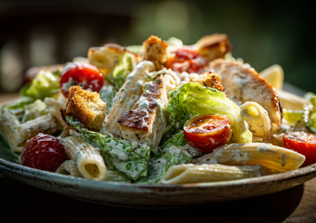 Паста встречает салат: необычный тандем в рецепте знаменитого цезаря