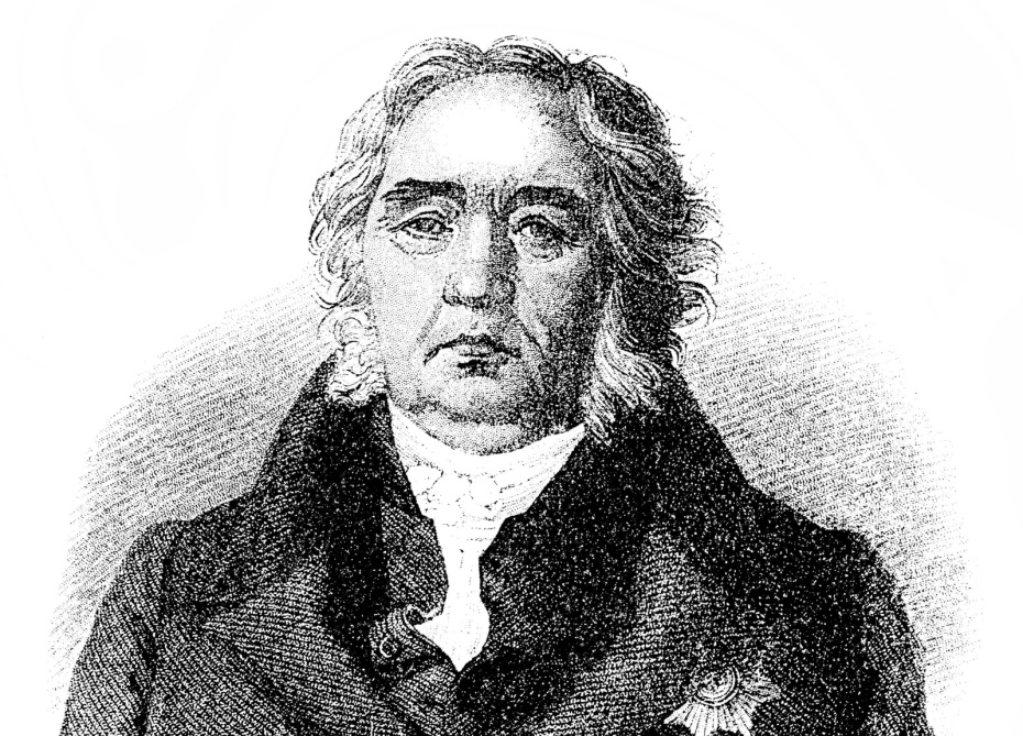 Историческая гравюра XIX века, портрет Ивана Андреевича Крылова