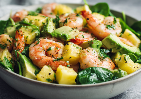 Готовим яркий салат с креветками: быстро, полезно и очень вкусно