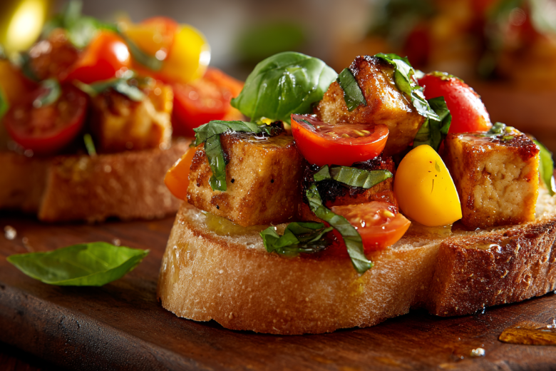 Домашняя брускетта с тофу