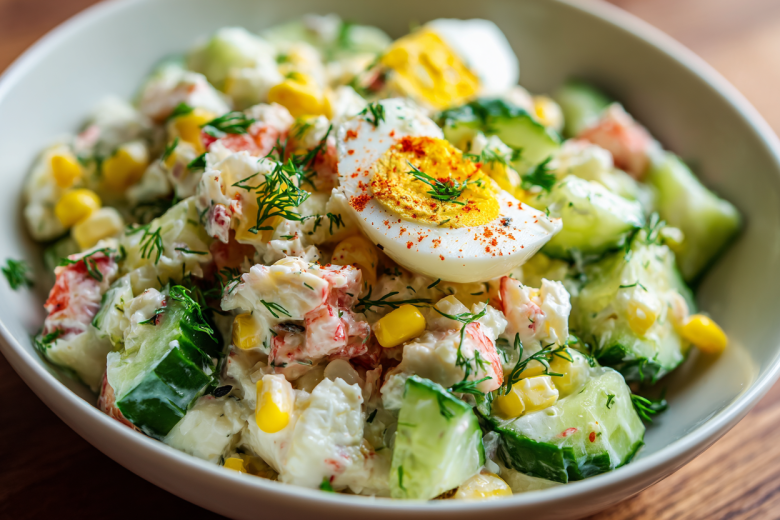 Легкий вариант крабового салата: хрустит и освежает