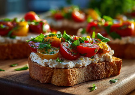 Сделайте домашнюю брускетту с тофу-паштетом — идеально для легкого перекуса