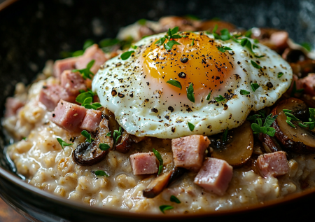 Семья уплетает овсянку каждое утро — готовлю по этому рецепту с ароматными грибами и хрустящим беконом