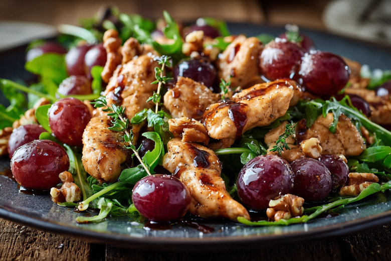 Необычные новогодние салаты — теплый, как этот вечер, салат с виноградом