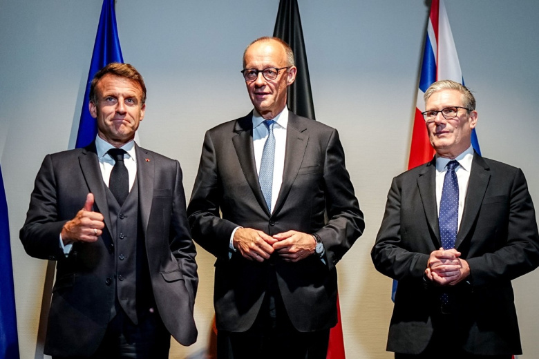 Эммануэль Макрон, Фридрих Мерц и Кир Стармер