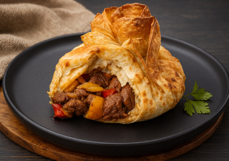 Хрустящий «мешочек» для ужина: готовлю хурджин по-армянски — нужны лаваш, мясо и паприка