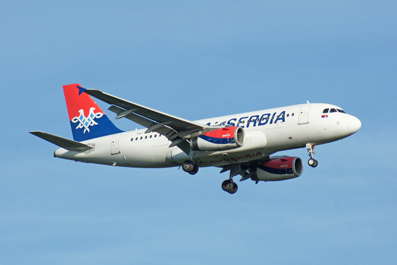 Самолет Airbus A319 авиакомпании Air Serbia
