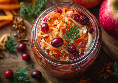Закуска на вес золота: квашеная капуста с яблоком и клюквой — кладезь витаминов. Самый простой рецепт