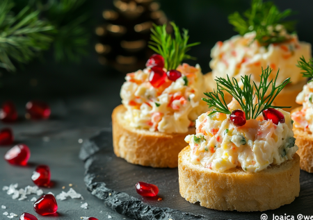 Вкуснее любых салатов! Новогодние канапе с пастой из крабовых палочек! 4 ингредиента и 2 минуты на сборку