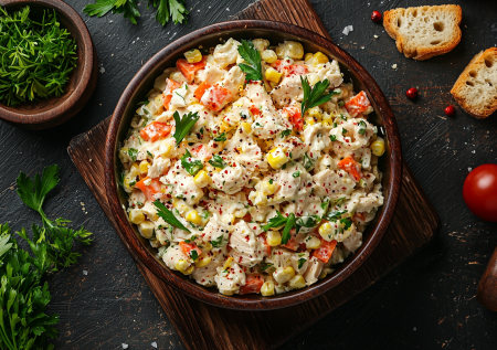 Диетический салат с сухариками на Новый год: едим всю ночь и не толстеем