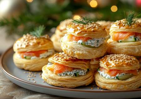 Быстрая закуска из слоеного теста и рыбы — простой шедевр на Новый год и на праздники