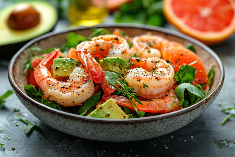Салат с креветками и грейпфрутом: идеальное сочетание сочности и свежести