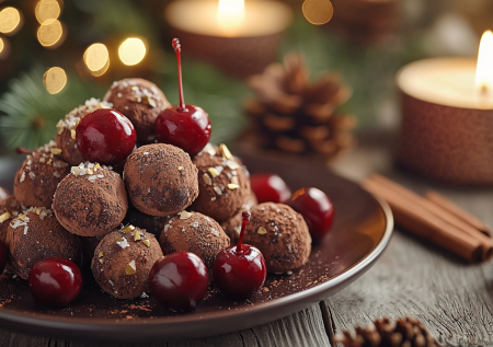 Волшебные шарики на новогодний стол: шоколадные трюфели «Зимняя вишня»