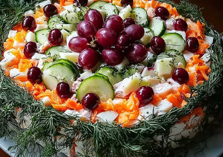 Салат «Уральские самоцветы» — драгоценность на новогодний стол: точно займет почетное место наряду с оливье и шубой