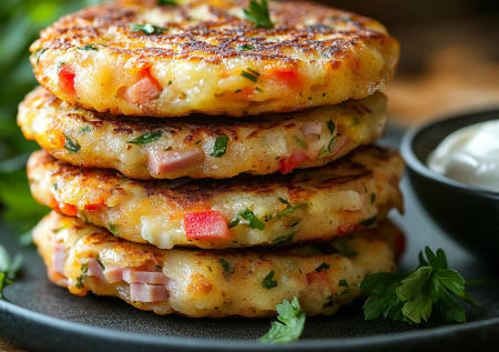 Оладьи со вкусом пиццы: простое тесто на кефире и вкусная начинка — готовим на скорую руку на завтрак и перекус