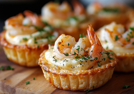 Простая и быстрая закуска: идеальные тарталетки с креветками