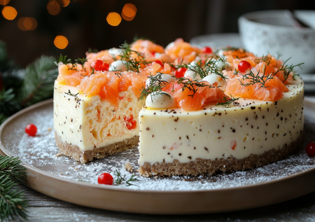 Чизкейк «Царский» на закуску на Новый год: восхитительное сочетание крекеров и крабовых палочек