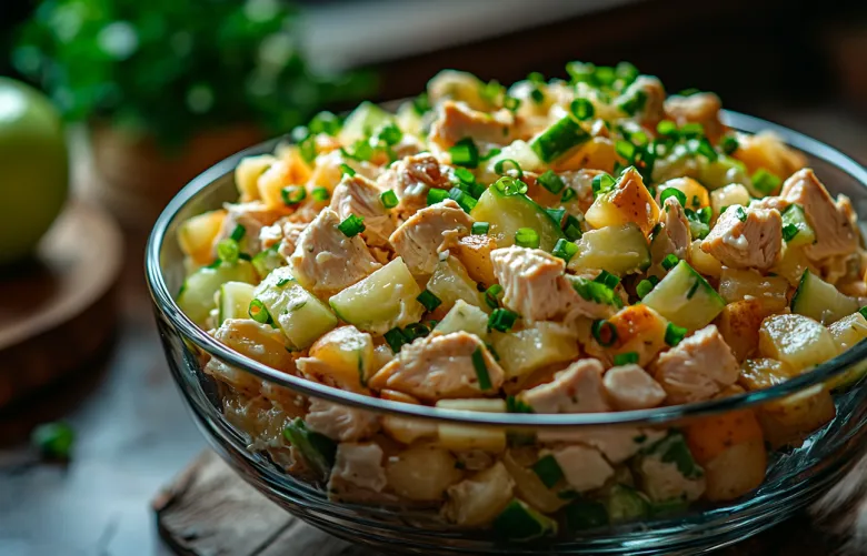 Салат с копченой курицей и тайным ингредиентом: быстрый ужин за 15 минут