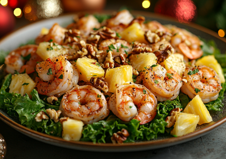 Салат «Мамба» с креветками и ананасом — на него подсели даже оливьешники: красивый рецепт на Новый год