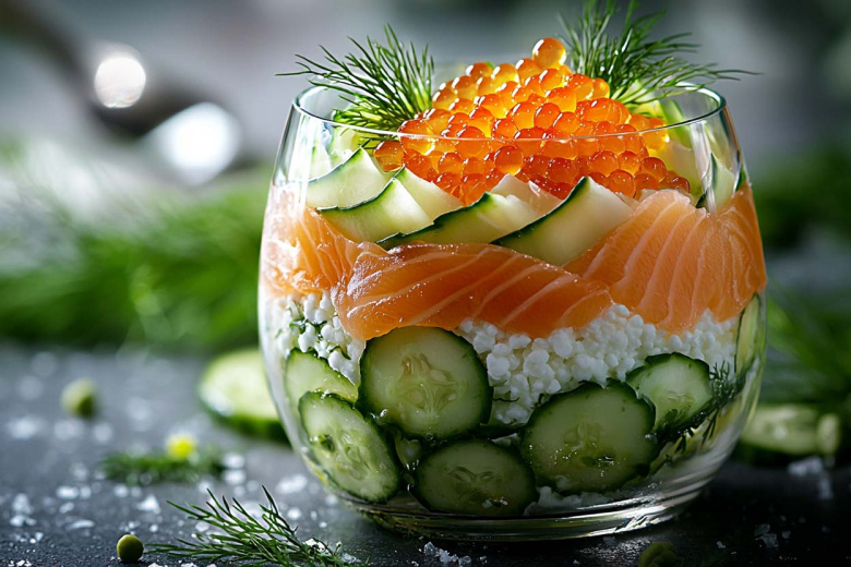 Легко и красиво: салат с семгой, который не испортит фигуру