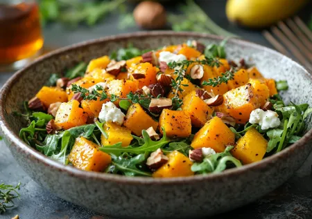 Цезарь без листьев салата? Да! Готовим с тыквой, грушей и фундуком