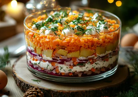 Все спросят рецепт: сельдь под шубой с копченой курицей