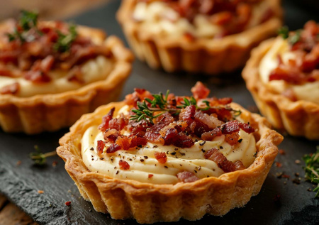 Сытная начинка для тарталеток с беконом — гости будут в восторге