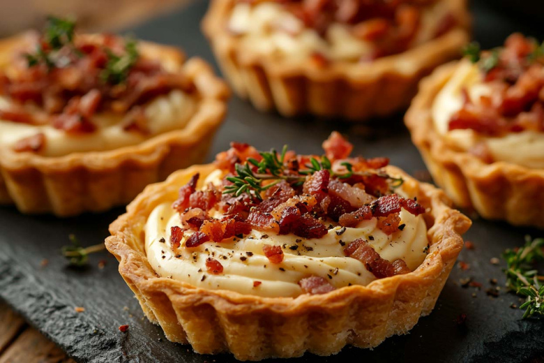 Сытная начинка для тарталеток с беконом — гости будут в восторге