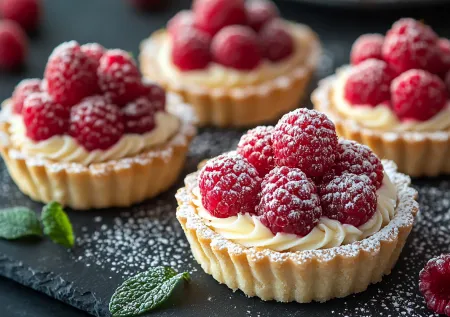 Идеальный десерт к кофе: тающие тарталетки с малиной