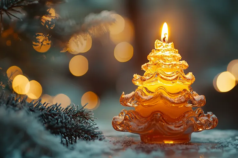 Свеча в виде елки в представлении ИИ