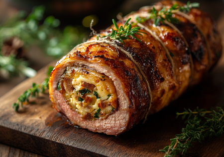 Вкуснее, чем мясо по-французски! Новогодний «Снежный рулет» из свинины