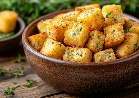 Домашние крутоны для идеального Цезаря: ароматная золотистая хрустинка, которая поднимает любой салат на новый уровень