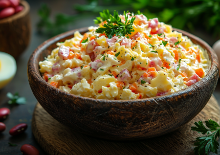 Салат «Дружба» — простой и вкусный: 4 обычных ингредиента, и получается приятная закуска без мороки