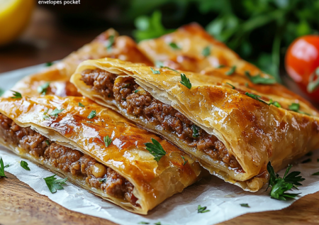 Беру лаваш и немного фарша. Готовлю хрустящие конвертики с мясом и расплавленным сыром — как в Турции, только вкуснее