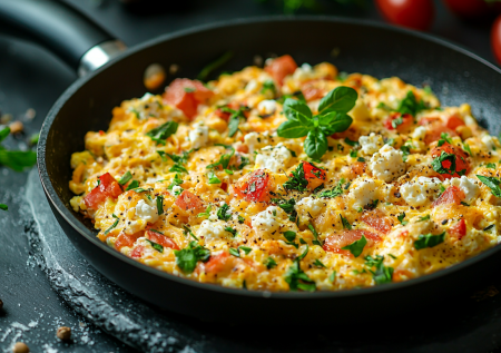 Творожная яичница: готовим полезное блюдо с идеальным балансом БЖУ — сытный завтрак за 5 минут